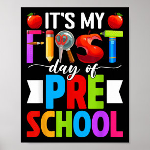 Poster C'est mon premier jour de préscolaire Retour à l'é