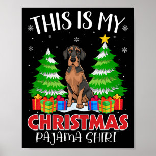 Poster C'Est Mon Pyjama De Noël Grand Chien Danse Xmas Pj