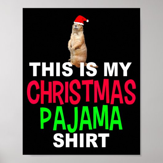 Poster C'est mon pyjama de Noël Groundhog Christmas Te (Devant)