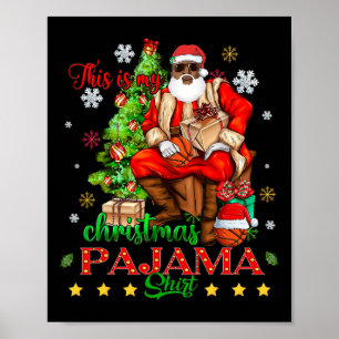 Poster C'est mon pyjama de Noël noir afro-américain