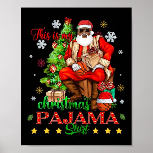 Poster C'est mon pyjama de Noël noir afro-américain (Devant)