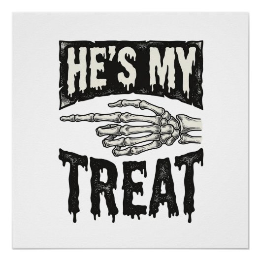 Poster C'est mon squelette à la main de la fête d'Hallowe (Devant)