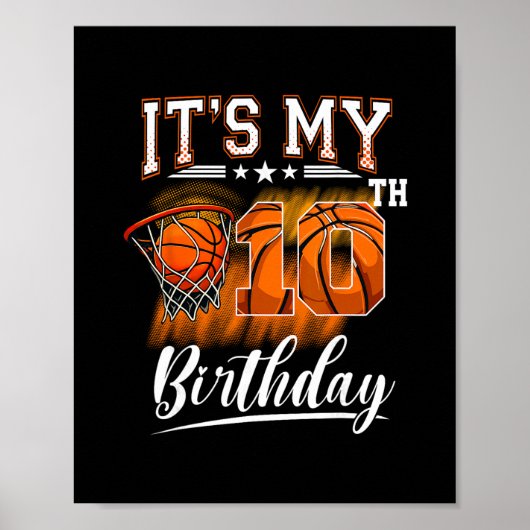Poster C'est mon thème d'anniversaire de 10 ans Sketll 10 (Devant)