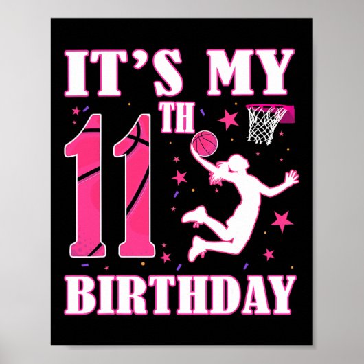 Poster C'est mon thème de squelette d'anniversaire de 11 (Devant)