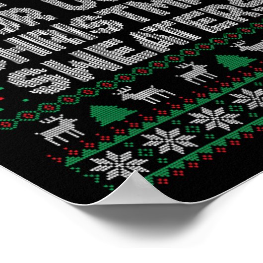 Poster C'est mon trop chaud pour un pull de Noël moche (Coin)