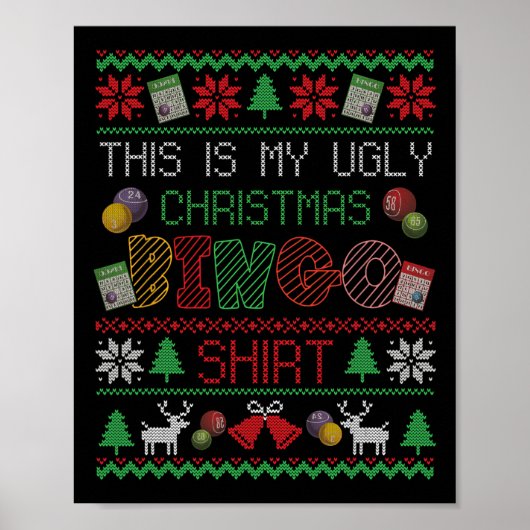 Poster C'Est Mon Vilain Jeu De Bingo De Noël Jeu De Noël (Devant)