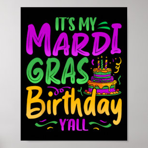 Poster C'est My Mardi Gras Anniversaire Fête de Yall Mard