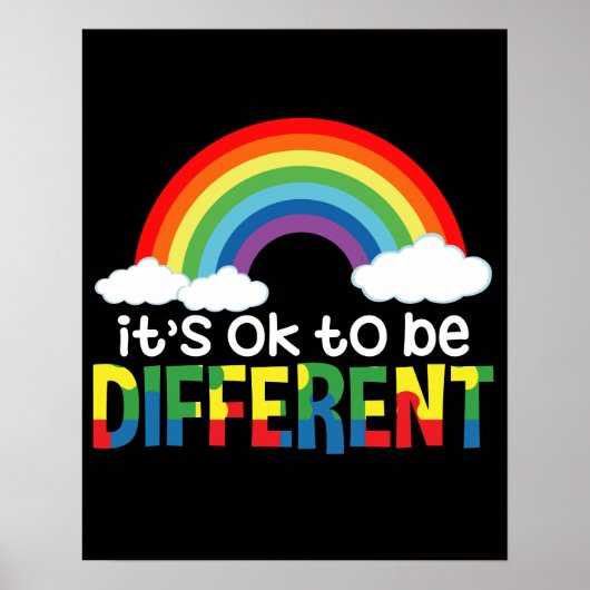 Poster C'est Ok D'être Différent Sensibilisation à l'auti (Devant)