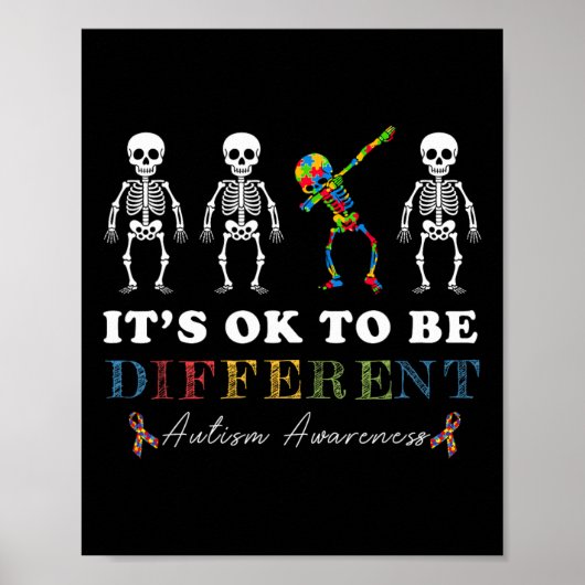 Poster C'est Ok D'être Différent Sensibilisation à l'auti (Devant)