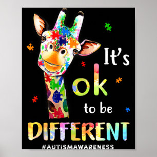 Poster C'est Ok Pour Être Différent Girafe de Sensibilisa