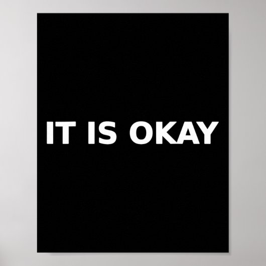 Poster C'est Okay Acceptation Typographie Santé Mentale  (Devant)