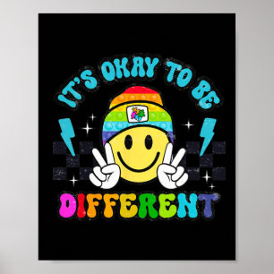 Poster C'est Okay Pour Être Différent Sourire Visage Puzz