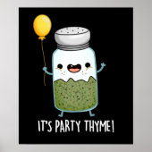 Poster C'est Party Thyme Funny Herb Pun Dark BG (Devant)