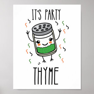 Poster C'est Party Thyme Herb Pun