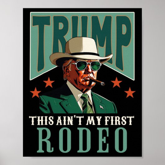 Poster C'est pas mon premier rodéo cowboy occidental drôl (Devant)