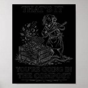 Poster C'est pour le compost drôle golden retriever
