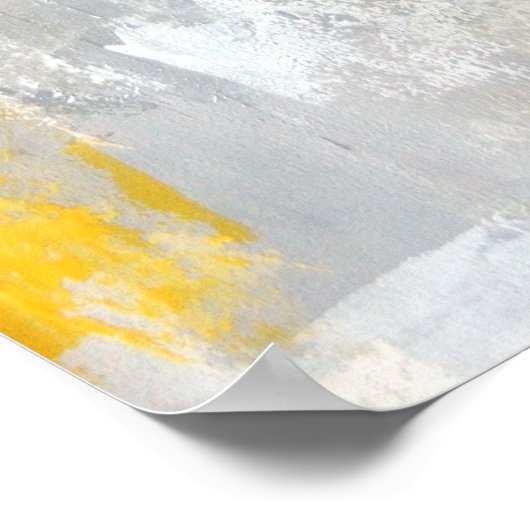 Poster 'C'est Random' Gris et Jaune Art Abstrait (Coin)