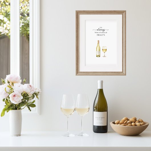 Poster C'est toujours l'heure du vin blanc Art