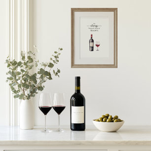 Poster C'est toujours l'heure du vin rouge Art
