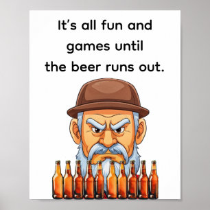 Poster C'est tout jeux amusants jusqu'à ce que la bière v