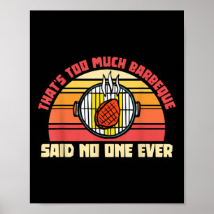 Poster C'Est Trop Barbecue Dit Jamais Drôle Fumée De Vian