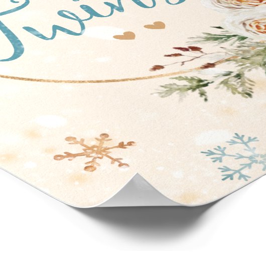 Poster C'est Twins Baby shower d'hiver Sprinkle Snowflake (Coin)