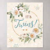 Poster C'est Twins Baby shower d'hiver Sprinkle Snowflake (Devant)