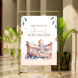 Poster C'est un Baby shower Boy Boho Bassinet