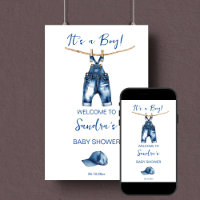 C'est un baby shower de jeans bleu garçon signe de