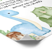 Poster C'est un Baby shower Dinosaure Garçon Ne dis pas B (Coin)