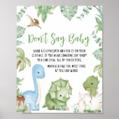 Poster C'est un Baby shower Dinosaure Garçon Ne dis pas B (Devant)