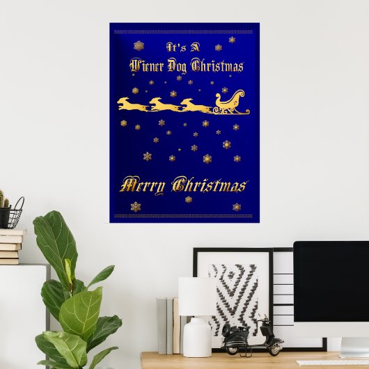 Poster C'est un chien plus Wiener Noël Print (Bureau à domicile)