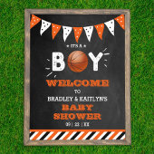 Poster C'est un garçon ! Basketball Baby shower à thème B