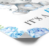 Poster C'est un garçon Blue Elephant Baby Boy Douche Spri (Coin)