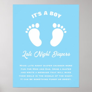 Poster C'Est Un Garçon Cool Fun Baby shower Diapeurs De N