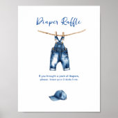 Poster C'est un garçon de jeans bleu baby shower tombole (Devant)