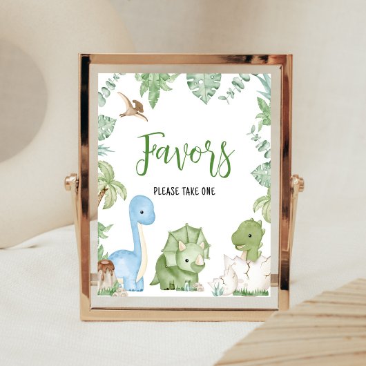 Poster C'est Un garçon Dinosaure Baby shower Favors