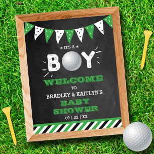 Poster C'est un garçon ! Golf Accueil Baby shower à thème