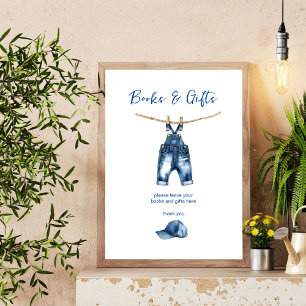 Poster C'est un garçon jeans bleu baby shower cadeau pann