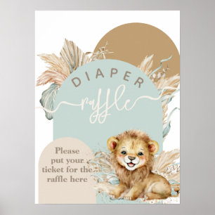 Poster C'est un garçon Safari Thème Lion Baby shower