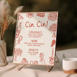 Poster C'est un menu barre illustrée plus rouge