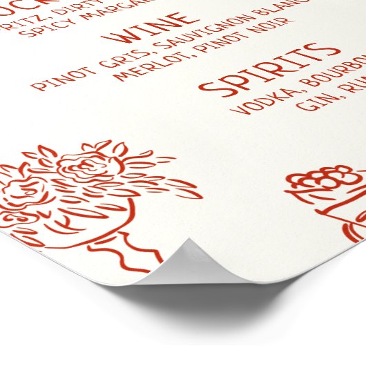 Poster C'est un menu barre illustrée plus rouge (Coin)