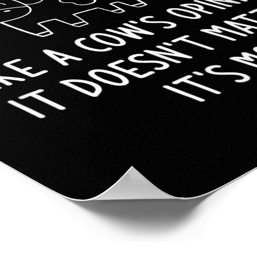 Poster C'est un Moo Int, comme un oignon de vache, drôle, (Coin)