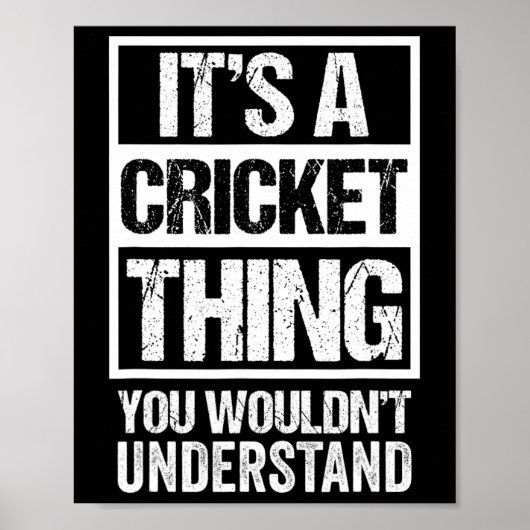 Poster C'est une chose de cricket que vous ne comprendrie (Devant)