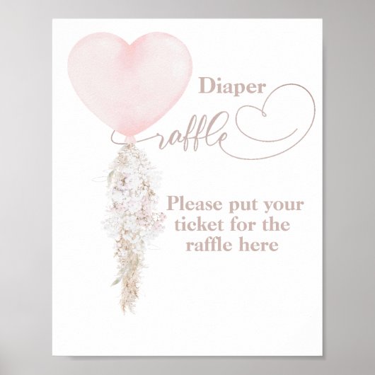 Poster C'est une couche de Baby shower Fille Pink Heart B (Devant)