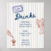 Poster C'est une Fête des mariées de pêche Boissons téléc (Devant)