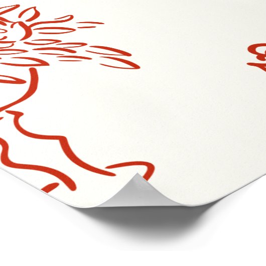 Poster C'est une Fête des mariées illustrée plus rouge (Coin)