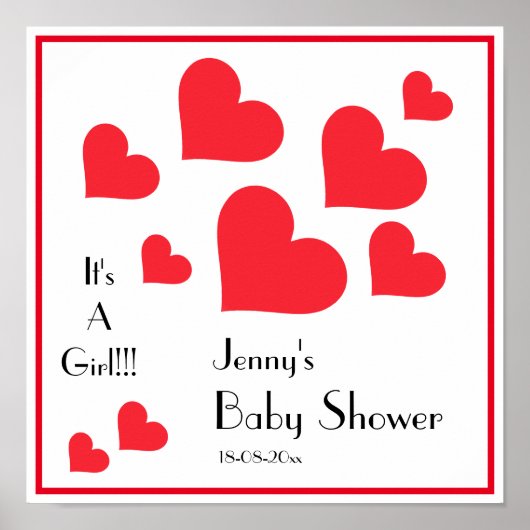 Poster C'est une fille ! - Baby shower personnalisé de Co (Devant)
