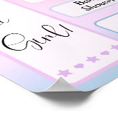 Poster C'est une fille ! Dégradé Violet Fête de Naissance (Coin)