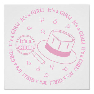 Poster C'est une fille ! faire-part
